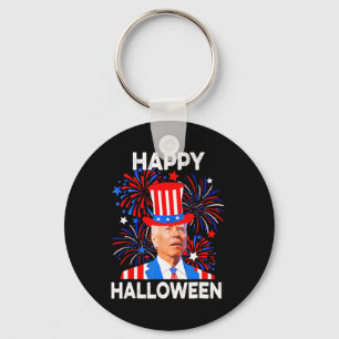 4th Of July Happy Halloween Funny Biden Confused Key Ring