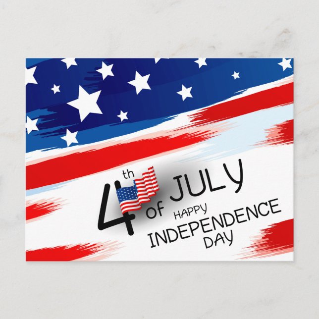 4th of July Happy Independence Day Postcard (Front)