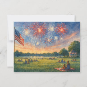4th of July Happy independence Day Postcard