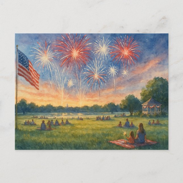 4th of July Happy independence Day Postcard (Front)