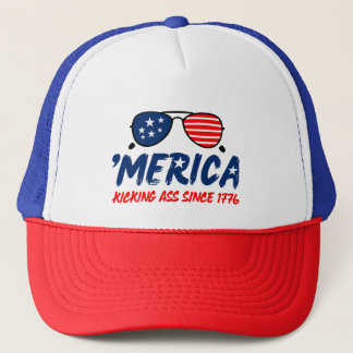 4th of July Hat, USA Cap, American flag Trucker Hat