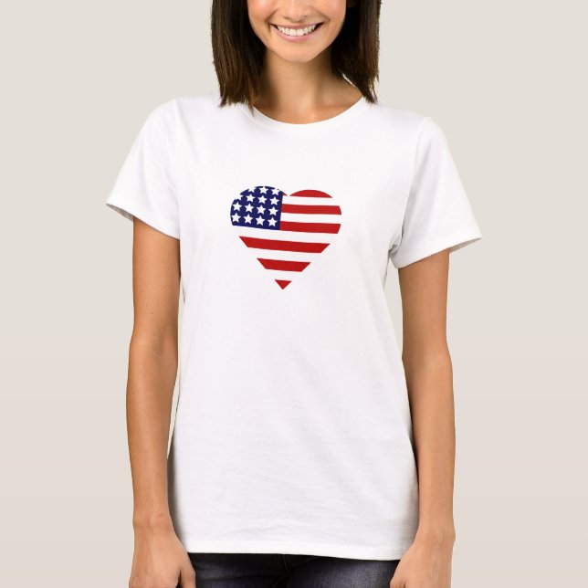 4th of July Heart T-Shirt (Front)