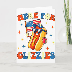 4th Of July Here For Glizzies Hotdog Patriot Men W Card