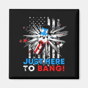 4th Of July Here To Bang Fireworks Independence Magnet