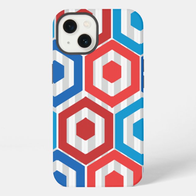 4th of July Hexagons  iPhone Case (Back)