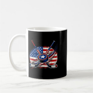 4th Of July Hockey Aamerican Flag Patriotic Ice Coffee Mug
