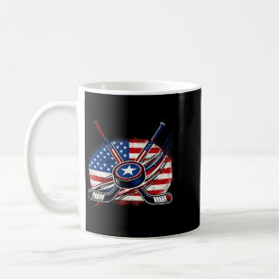 4th Of July Hockey Aamerican Flag Patriotic Ice Coffee Mug