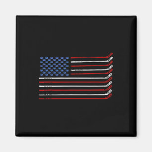 4th Of July Hockey Hockey American Flag USA Patrio Magnet