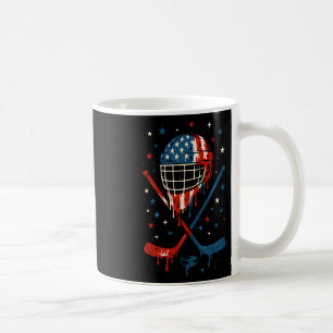 4th Of July Hockey Ice Cream Drip Helmet Sticks Us Coffee Mug