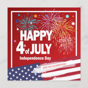 4th of July Holiday Independence Day Personalise Invitation