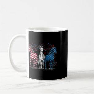 4th Of July Horse Lovers Red White And Blue Americ Coffee Mug