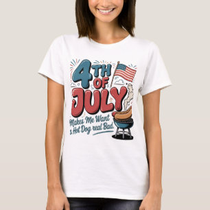 4th of July Hot Dog BBQ Design T-Shirt