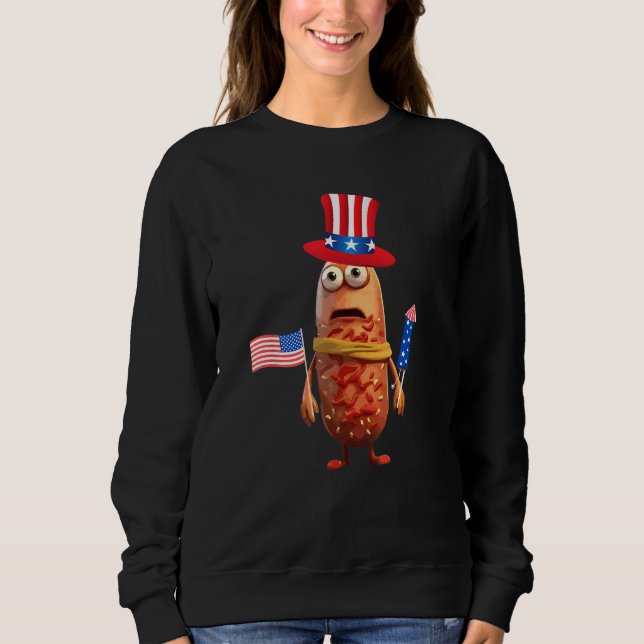 4th of July Hot Dog Hotdog 4th of July Independenc Sweatshirt (Front)