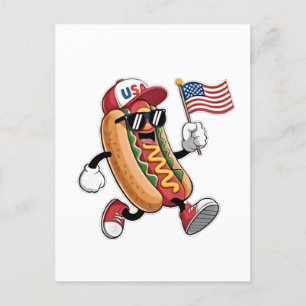 4th of July Hotdog American Independence 1776 Announcement Postcard