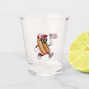 4th of July Hotdog American Independence 1776 Shot Glass
