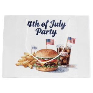 4th of July Hotdog BBQ Party Large Gift Bag