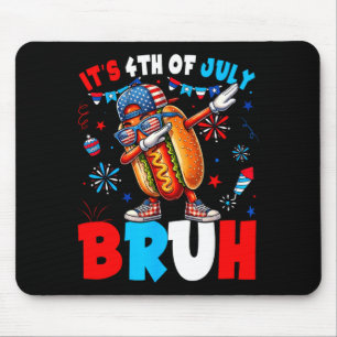 4th of july hotdog bruh funny independence day mouse pad