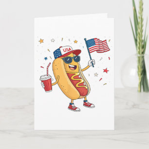 4th Of July Hotdog Funny Fourth Of July Patriotic Card