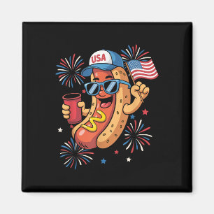 4th Of July Hotdog Funny Fourth Of July Patriotic Magnet
