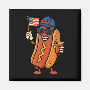4th Of July Hotdog Funny Fourth Of July Patriotic Magnet