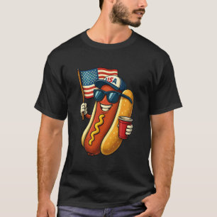 4th of July Hotdog Funny Fourth of July Patriotic  T-Shirt