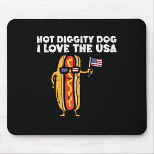 4th Of July Hotdog Hot Diggity Dog Patriotic Women Mouse Pad
