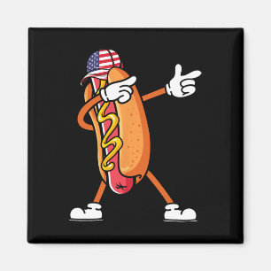 4th Of July Hotdog Sungles America Flag Independen Magnet