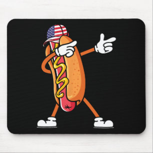 4th Of July Hotdog Sungles America Flag Independen Mouse Pad