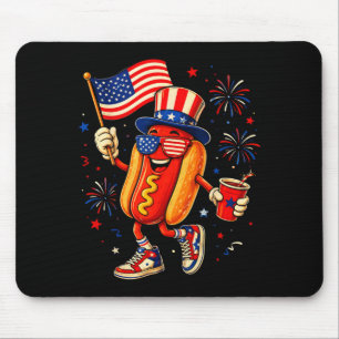 4th of july hotdog usa flag hot dog patriotic men mouse pad