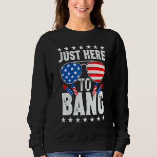 4th Of July I m Just Here To Bang USA Flag Sunglas Sweatshirt