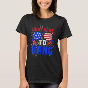 4th Of July I m Just Here To Bang USA Flag Sunglas T-Shirt
