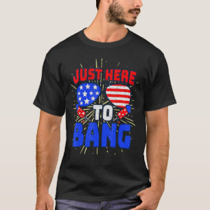 4th Of July I m Just Here To Bang USA Flag Sunglas T-Shirt
