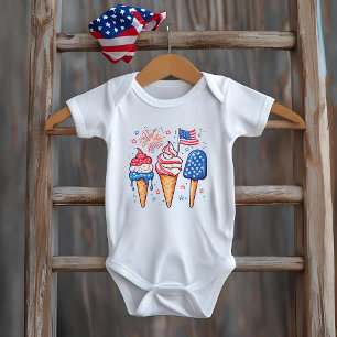 4th of July Ice Cream Baby T-Shirt Bodysuit