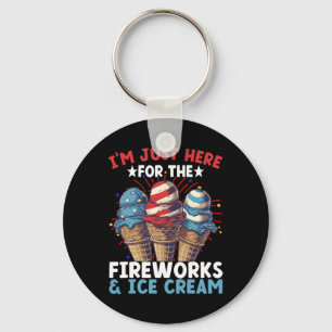 4th Of July Ice Cream Patriotic Ice Cream Key Ring