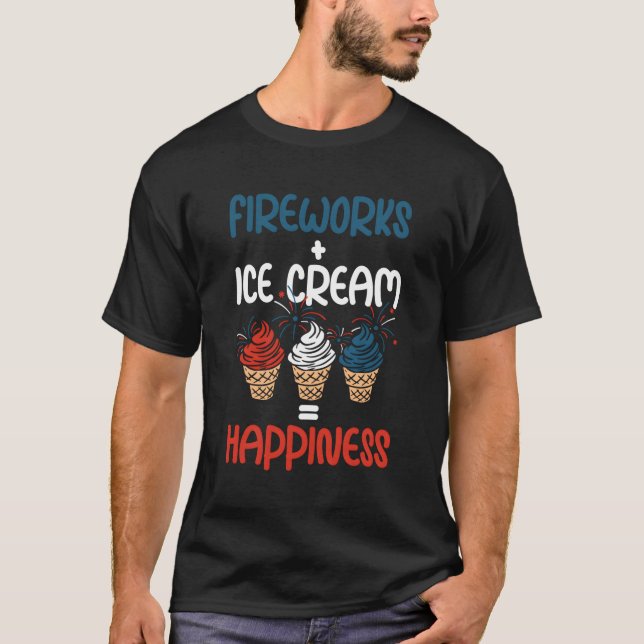 4Th Of July Ice Cream Usa Ice Cream Patriotic Ice  T-Shirt (Front)