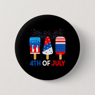 4th Of July Ice Creams Funny Patriotic American Fl 6 Cm Round Badge