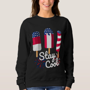 4th Of July Ice Pops Red White Blue American Flag  Sweatshirt