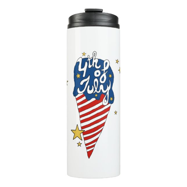 4th of July illustration 4th of July Independence  Thermal Tumbler (Front)