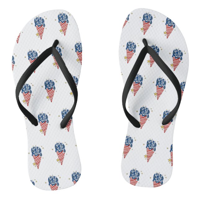 4th of July illustration 4th of July Independence  Thongs (Footbed)