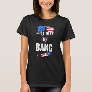 4th Of July Im Just Here To Bang American Flag Sun T-Shirt