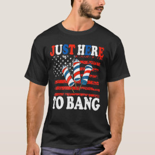 4th Of July I'm Just Here To Bang Fireworks Americ T-Shirt