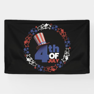 4th Of July Independance Day 2.5x4 Vinyl Banner