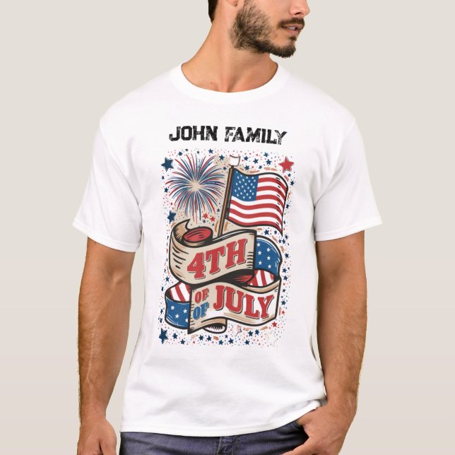 4th Of July. Independance Day Family T-Shirt (Front)