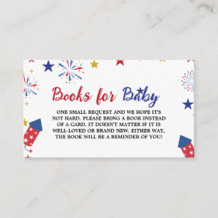 4th of July Independence Baby Shower Book Request Enclosure Card