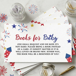 4th of July Independence Baby Shower Book Request Enclosure Card