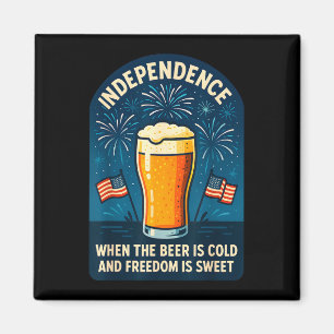 4th of july independence beer freedom magnet