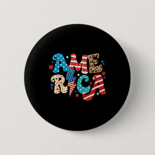 4th Of July Independence Day 1776 Vintage Retro Gi 6 Cm Round Badge