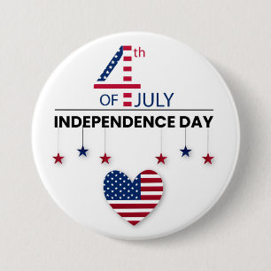 4th of July Independence Day 7.5 Cm Round Badge