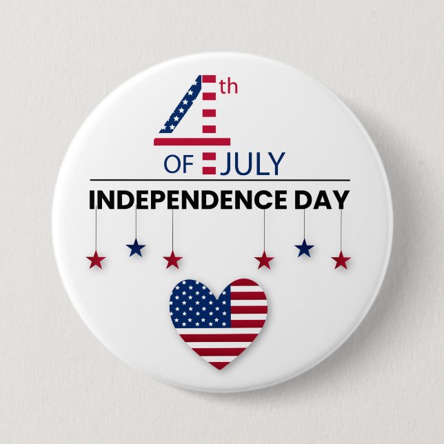 4th of July Independence Day 7.5 Cm Round Badge (Front)