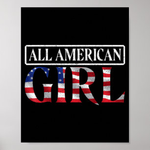 4th of July Independence Day All American Girl Poster